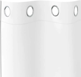 vidaXL Κουρτίνες Μαύρης Ύφανσης με Δαχτυλίδια 2 pcs Καθαρό Λευκό
