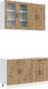 vidaXL Μονάδα κουζίνας LUCCA 4 pcs Artisan Δρυς Επεξεργασμένο Ξύλο