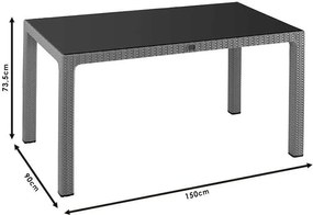 Τραπέζι Explore pakoworld με UV protection PP καφέ 150x90x73.5εκ