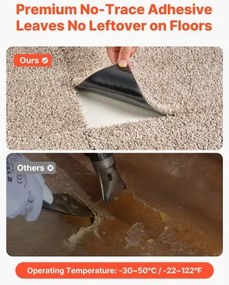 VEVOR Carpet Tiles 457x457 mm, 10 Pack Carpet Square Rug Detachable &amp; Damage-free, Self Adhesive Home Floor Soft Plush Padded for 2.1㎡ Coverage, Easy DIY for Living Room &amp; Bedroom, Light Brown