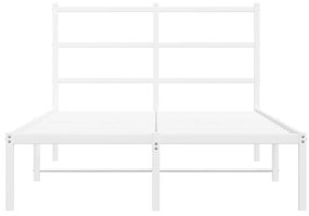 vidaXL Πλαίσιο Κρεβατιού με Κεφαλάρι Λευκό 120 x 200εκ. Μέταλλο