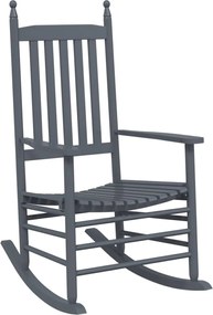 vidaXL Πολυθρόνες Κουνιστές Καμπυλωτά Καθίσματα 2Τεμ. Γκρι Μασίφ Λεύκα