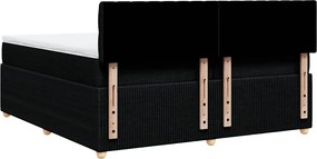 vidaXL Κρεβάτι Boxspring με Στρώμα Μαύρο 200x200 εκ. Υφασμάτινο
