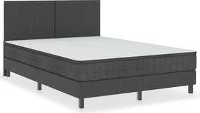vidaXL Κρεβάτι Boxspring Σκούρο Γκρι 140 x 200 εκ. Υφασμάτινο