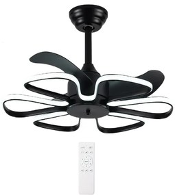 POWERTECH ανεμιστήρας οροφής HLL-0174 με LED φως, 96W, Φ55x35cm, μαύρος
