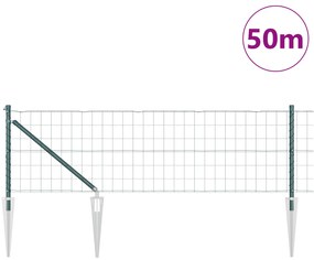 vidaXL Ευρωπαϊκή περίφραξη με 13 βίδες 0.6x50 μ Γαλβανισμένο Ατσάλι Πράσινο