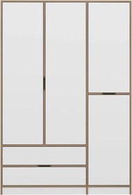 Τριφυλλη Ντουλαπα Λευκο/Χρυσο ELINA 52x140x208