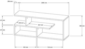 Έπιπλο τηλεόρασης Waldo pakoworld λευκό 100x29,5x40εκ