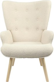 Πολυθρόνα Fluffy μπουκλέ κρεμ-φυσικό 75x69x96εκ 75x69x96 εκ.