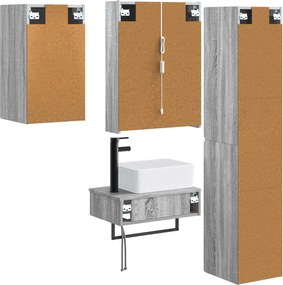 vidaXL Σετ Επίπλων Μπάνιου 5 pcs Γκρι Sonoma