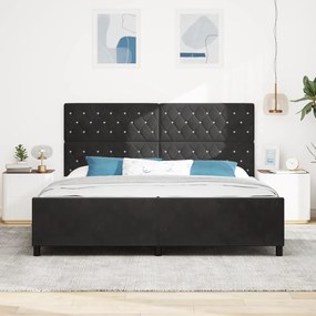 vidaXL Κρεβάτι Μαύρο 200x200 εκ Βελούδο