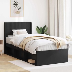 vidaXL Καλάθι με αποθήκη και κεφαλάρι Μαύρο 100 x 200 cm