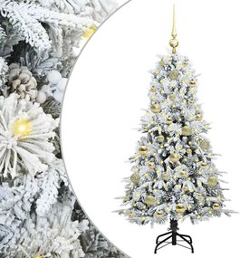 vidaXL Τεχνητό Χριστουγεννιάτικο Δέντρο με Άξονα με βάση Λευκό 120 cm