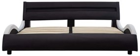 vidaXL Πλαίσιο Κρεβατιού με LED Μαυρόασπρο 180x200 εκ. Συνθετικό Δέρμα