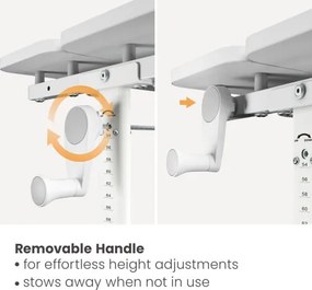 BRATECK παιδικό γραφείο E603, ρυθμιζόμενο, 100x60x54~76cm, λευκό
