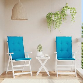 Μαξιλάρια Καρέκλας Κήπου με Πλάτη 2 τεμ. Μπλε 120x50x3 εκ.