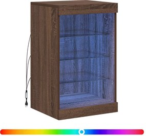 vidaXL Μπουφές με LED Καφέ Δρυς 41 x 37 x 67 εκ.