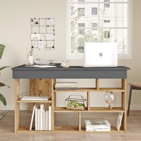 Γραφείο γωνιακό &quot;VIANA&quot; σε χρώμα atlantic pine/ανθρακί 115x120x72