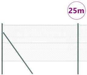 vidaXL Σετ Φράχτη  Σετ 2 Δασικό πράσινο Μέταλλο 25 x 1 μ Ανθεκτικό