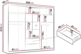 Ντουλάπα Majorka 250 συρόμενη