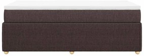 vidaXL Κρεβάτι Boxspring με Στρώμα Σκούρο Καφέ 90x200 εκ. Υφασμάτινο