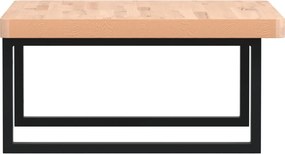 vidaXL Ράφι Νιπτήρα Τοίχου από Ατσάλι / Μασίφ Ξύλο Οξιάς