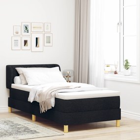 vidaXL Κρεβάτι Box Spring με Στρώμα Μαύρο 90x190 εκ.