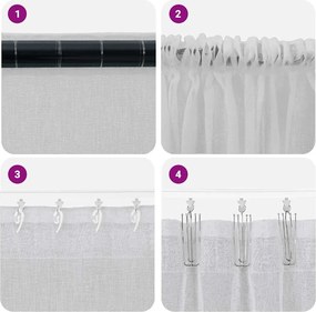 vidaXL Κουρτίνα βυσσινί 2 pcs Ανοιχτό γκρι 140 x 140 cm Πολυεστέρας