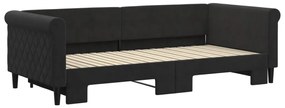 vidaXL Καναπές Κρεβάτι Συρόμενος Μαύρος 90 x 200 εκ. Βελούδινος