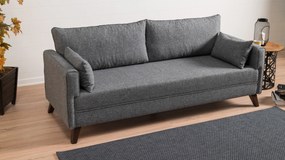 Τριθέσιος Καναπές Κρεβάτι Γκρι BELLA 81x208x85