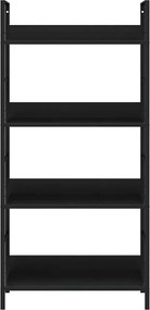 vidaXL Ραφιέρα 4 Επιπέδων Μαύρη 60x27,6x124,5 εκ. Επεξεργασμένο Ξύλο