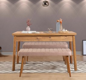 Τραπεζαρία 3τμχ Πεύκο Atlantic / Πέτρα COSTA 120x75x75