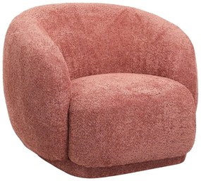 Πολυθρόνα Karpen HM9600.02 93x87x78cm Με Μπουκλέ Ύφασμα Pink Fabric