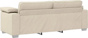 vidaXL 3-Θέσιος καναπές Μπεζ 220 cm Ύφασμα μείγματος λινών