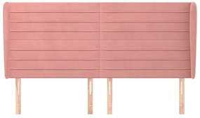 vidaXL Κεφαλάρι με Πτερύγια Ροζ 163x23x118/128 εκ. Βελούδινο