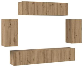 vidaXL Σετ επίπλου τηλεόρασης 6 pcs artisan δρυς 80 x 30 x 30 cm