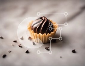 Σετ των 2 Intra Συλλεκτικό Ξύλινο Παζλ Plywood 4mm - Cupcake σοκολάτας με τσιπς σοκολάτας Σε Ξύλινο Κουτί - Διαστάσεις: 10x10 cm – 25 κομμάτια