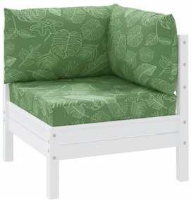 vidaXL Μαξιλάρια Παλέτας 3 τεμ. Σχέδιο Φύλλων Υφασμάτινα