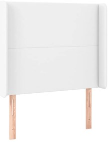 vidaXL Κεφαλάρι με Πτερύγια Λευκό 103x16x118/128 εκ.Συνθ. Δέρμα