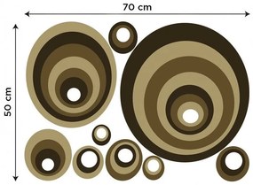 Διακοσμητικά αυτοκόλλητα τοίχου καφέ κύκλοι - 50x70
