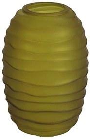 Βάζο Γυάλινο Ριγέ 013.783955 10,5x15,5cm Olive Glass