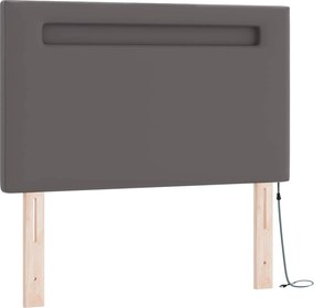vidaXL Κρεβάτι με ελατήρια με στρώμα Γκρι 120 x 200 cm Τεχνητό δέρμα