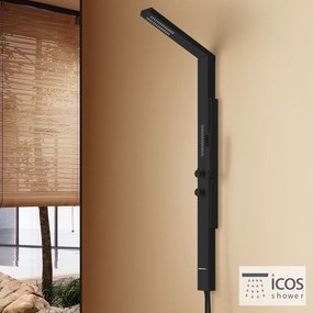 Icos Fina Black Matt - Στήλη υδρομασάζ 4 εξοδων