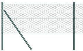 vidaXL Εξαγωνικός φράχτης Πράσινο 0.8 x 25 m Ατσάλι