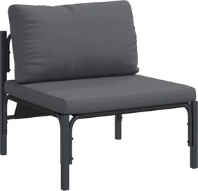vidaXL Σετ Καναπέ Κήπου με μαξιλάρι 7 pcs Μαύρο Ατσάλι