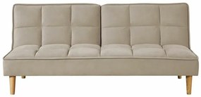 Καναπές κρεβάτι Mesa 473, Αριθμός θέσεων: 3, Ανοιχτό χρώμα ξύλου, Beige, 88x178x80cm, 32 kg, Πόδια: Ξύλο, Μερικώς συναρμολογημένο | Epipla1.gr