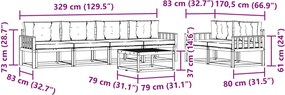 vidaXL Σειρά Καναπέ Εξωτερικού με μαξιλάρι 6 pcs Λευκό και Μπεζ