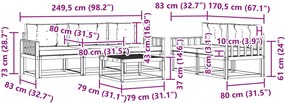 vidaXL Σειρά Καναπέ Εξωτερικού με μαξιλάρι 6 pcs Λευκό και Μπεζ