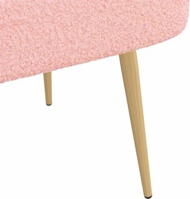 vidaXL Δερμάτινος Πάγκος με Πλάτη Ροζ 110 x 60 x 76 cm Μπουκλέ