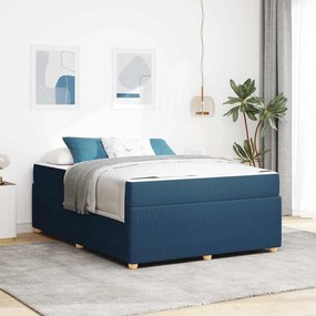 vidaXL Σκελετός Κρεβατιού Άλλο Μπλε 140 x 200 cm ύφασμα